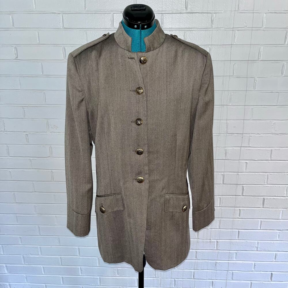 Vintage 90s ladies olive wool military style jacket